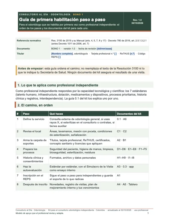 Guía de primera habilitación paso a paso