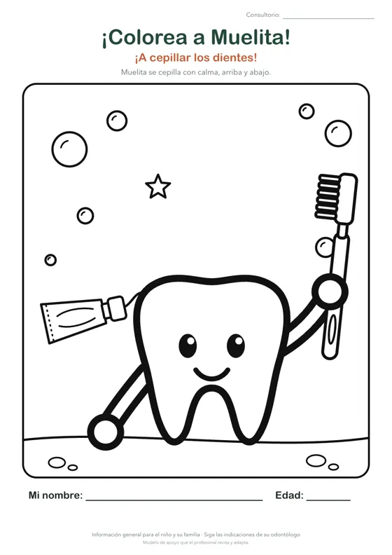 Para colorear 01: A cepillar los dientes